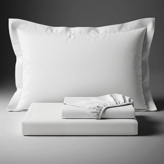 Pizuna Linens folded white cotton bed sheet set 400 thread count single size 3 piece smooth and breathable