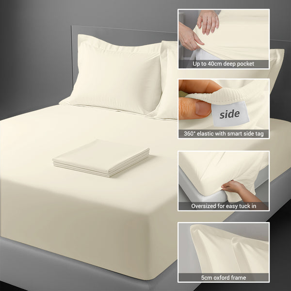 Premium 400 Thread Count 100% Cotton Bed Sheet Set