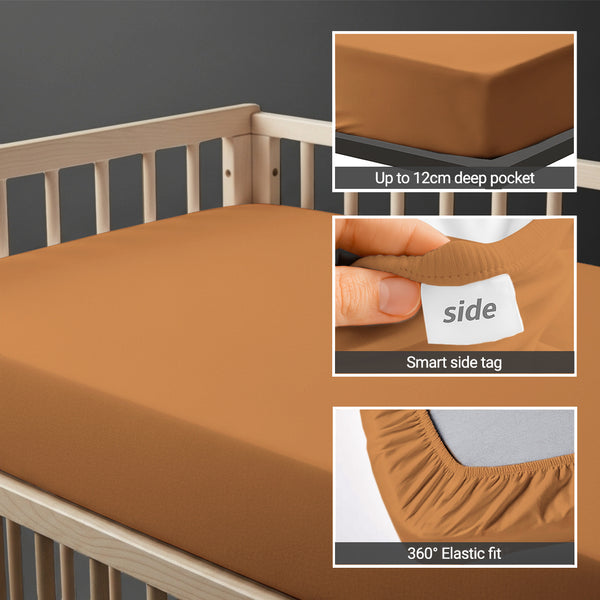 Premium 400 Thread Count 100% Cotton Cot Fitted Sheet