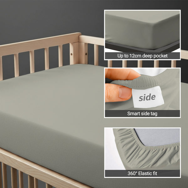 Premium 400 Thread Count 100% Cotton Cot Fitted Sheet