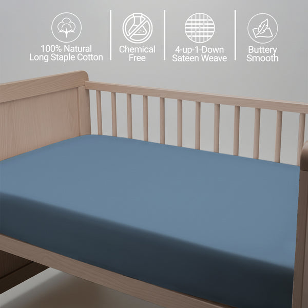 Premium 400 Thread Count 100% Cotton Cot Fitted Sheet