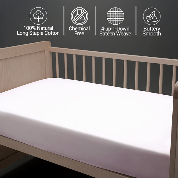 Premium 400 Thread Count 100% Cotton Cot Fitted Sheet