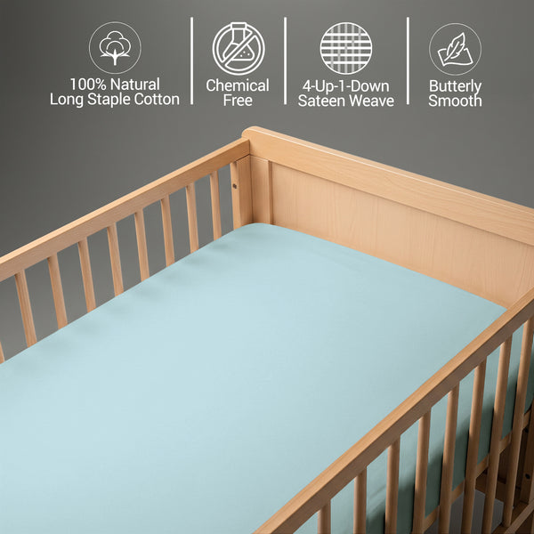 Premium 400 Thread Count 100% Cotton Crib Flat Sheet