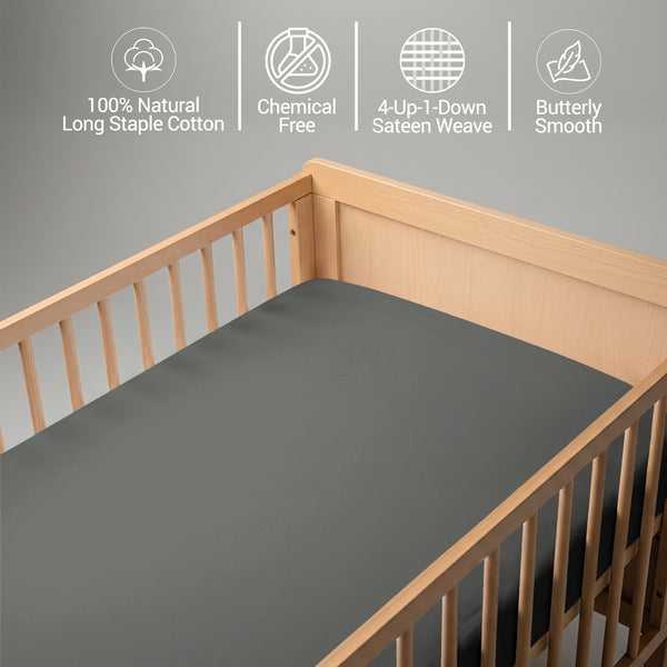 Premium 400 Thread Count 100% Cotton Crib Flat Sheet