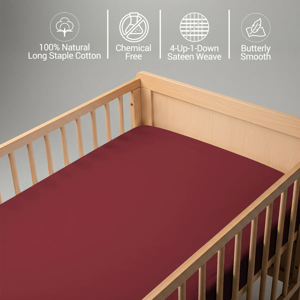 Premium 400 Thread Count 100% Cotton Crib Flat Sheet