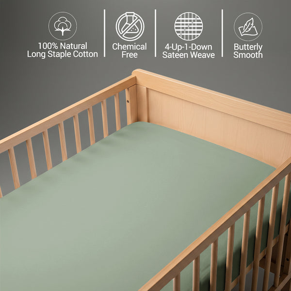 Premium 400 Thread Count 100% Cotton Crib Flat Sheet