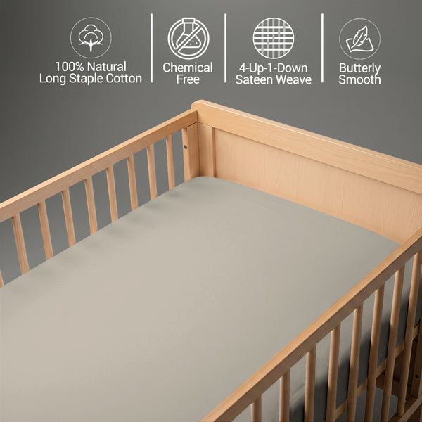 Premium 400 Thread Count 100% Cotton Crib Flat Sheet