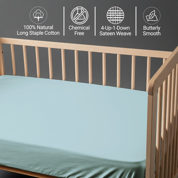 Premium 400 Thread Count 100% Cotton Crib Fitted Sheet