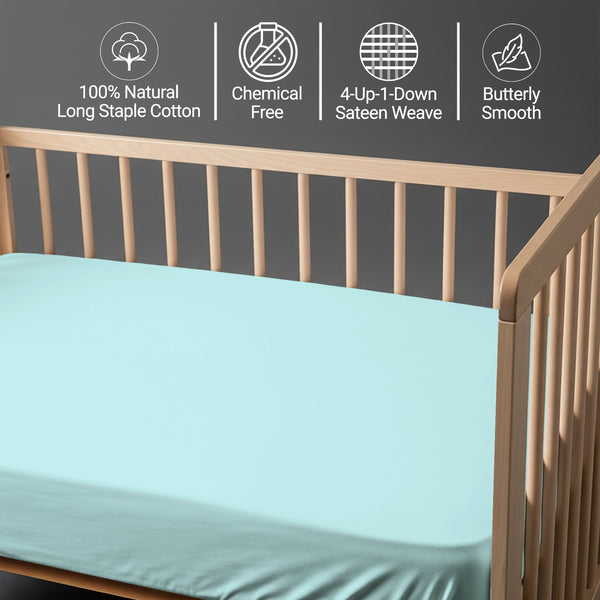 Premium 400 Thread Count 100% Cotton Crib Fitted Sheet