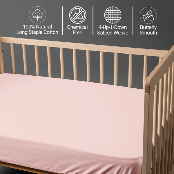 Premium 400 Thread Count 100% Cotton Crib Fitted Sheet
