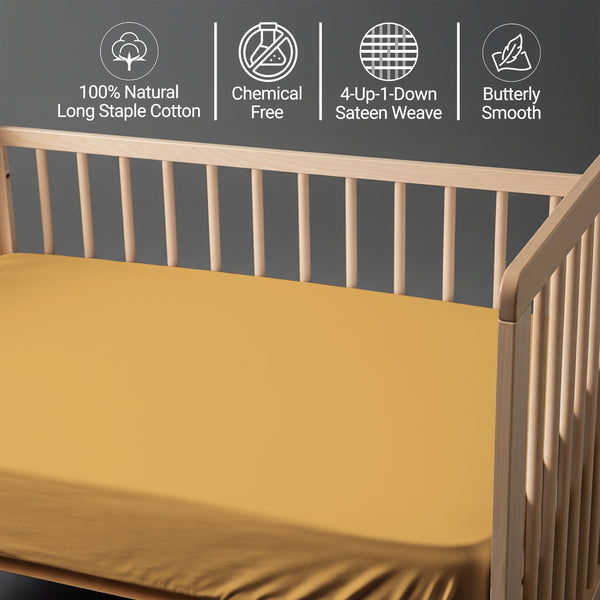 Premium 400 Thread Count 100% Cotton Crib Fitted Sheet