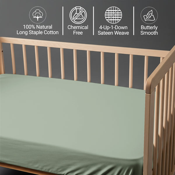 Premium 400 Thread Count 100% Cotton Crib Fitted Sheet