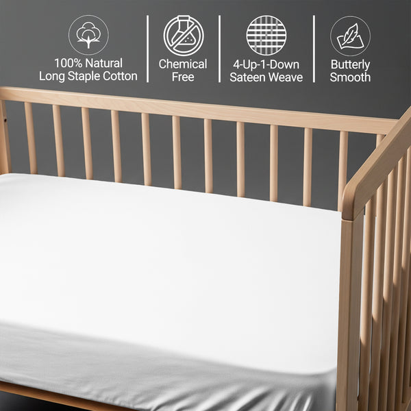 Premium 400 Thread Count 100% Cotton Crib Fitted Sheet