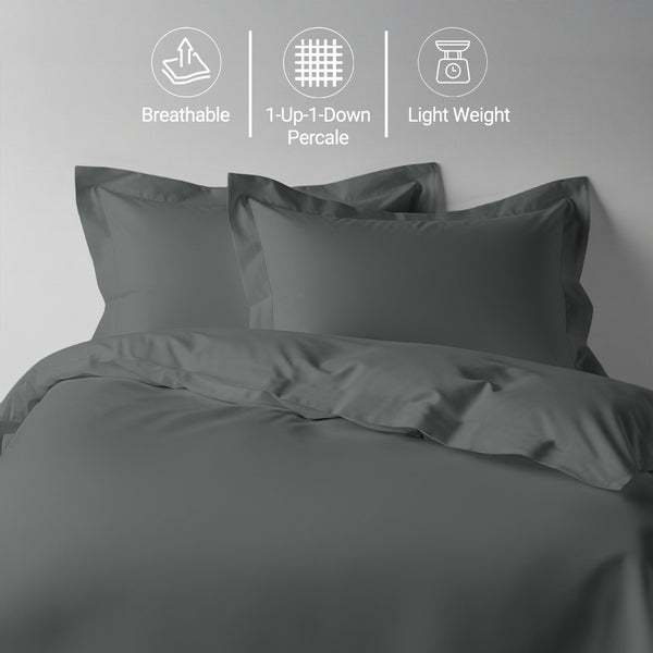 Percale 100% Cotton Duvet Cover Set