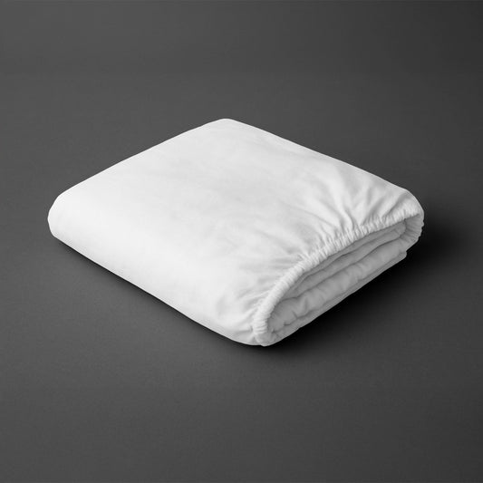 Pizuna white small double size fitted sheet 600 thread count pure combed cotton folded