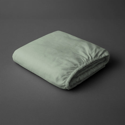 Pizuna folded percale 100 percent cotton fitted sheet sea foam king deep fitted sheet