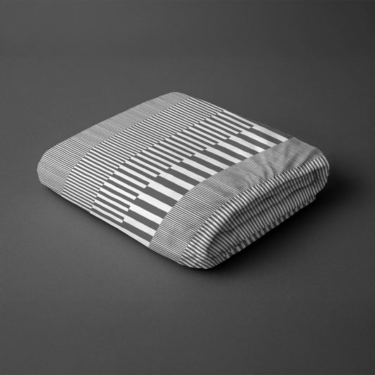 Pizuna folded cascade stripe grey single 400 thread count deep fitted cotton bedsheet 100 percent cotton
