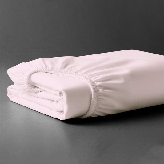 Pizuna luxury cotton king fitted sheet Light Pink 800 thread count long staple cotton folded