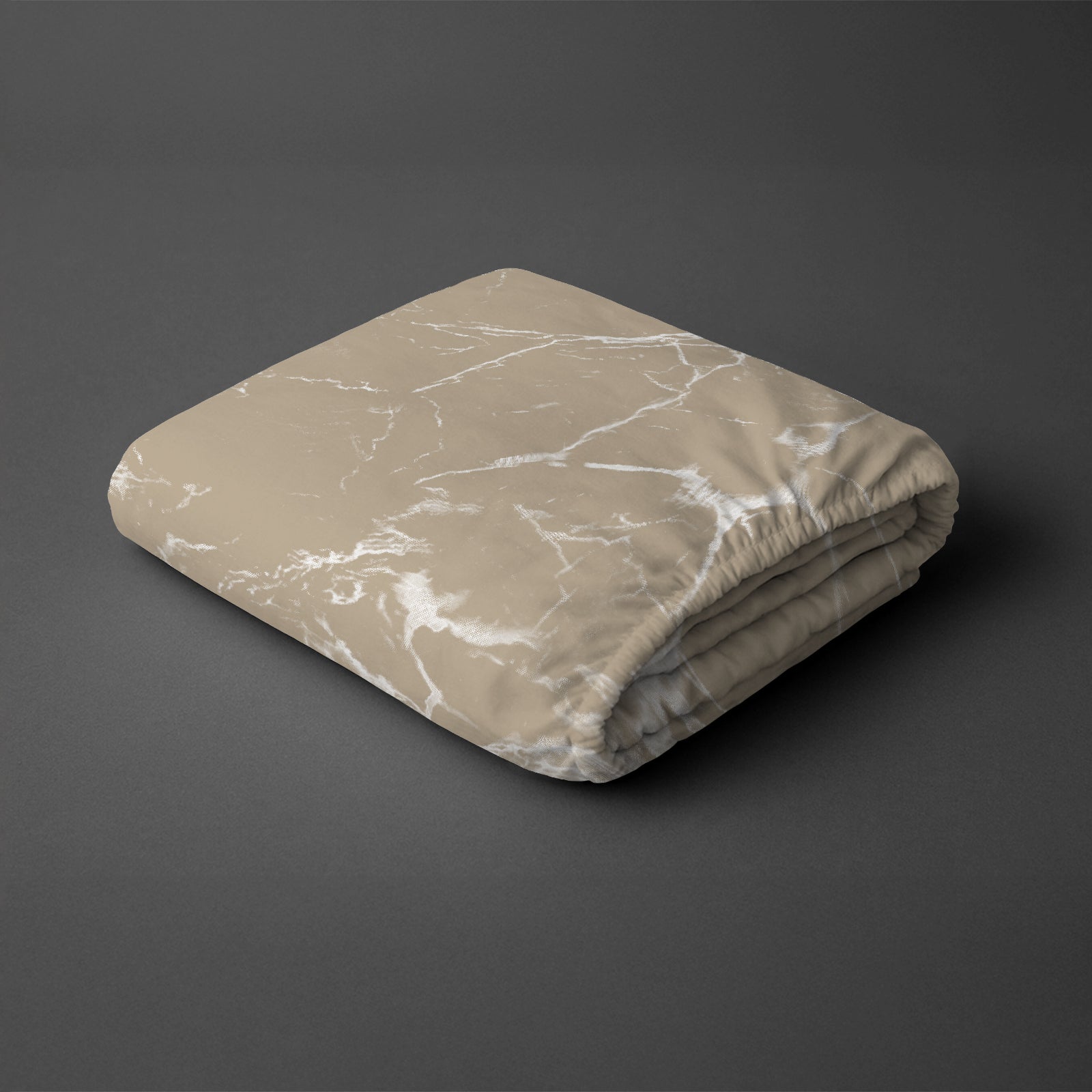 Pizuna folded Marble Taupe king 400 thread count deep fitted cotton bedsheet 100 percent cotton