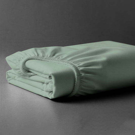 Folded Pizuna luxurious cotton Double size fitted sheet sea foam 1000 thread count long staple cotton