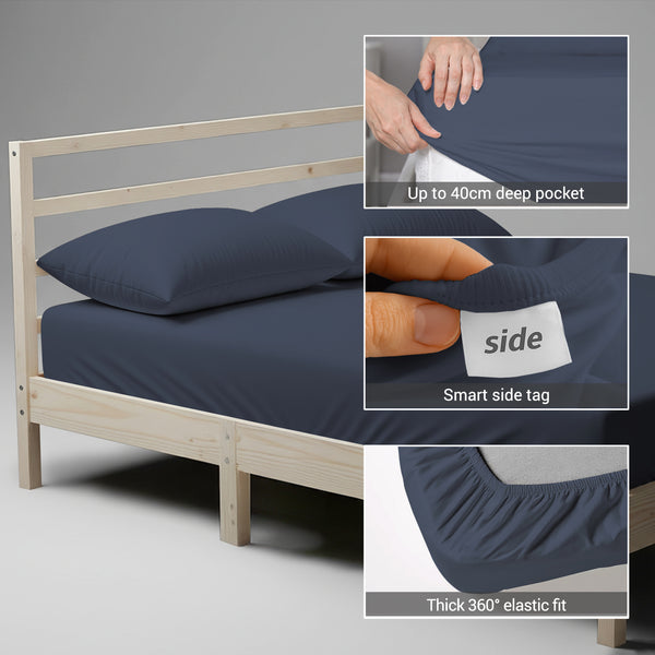 Percale 100% Cotton Fitted Sheet