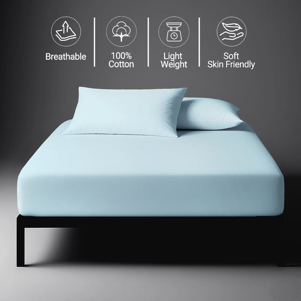 Percale 100% Cotton Fitted Sheet