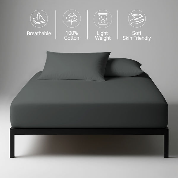 Percale 100% Cotton Fitted Sheet