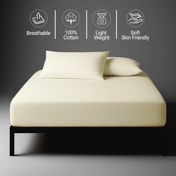 Percale 100% Cotton Fitted Sheet