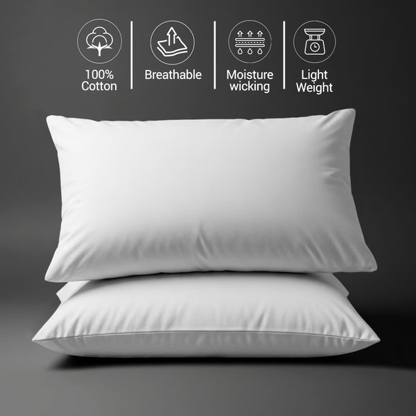 Percale 100% Cotton Pillowcases (2PC)