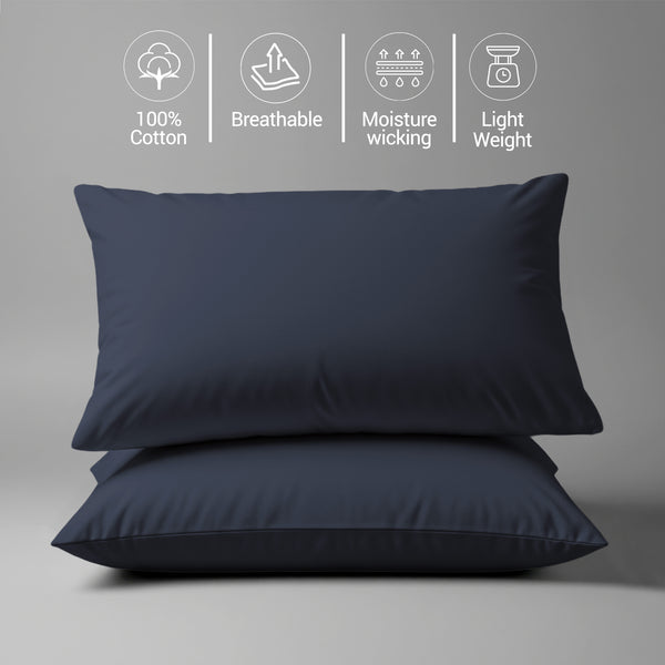 Percale 100% Cotton Pillowcases (2PC)