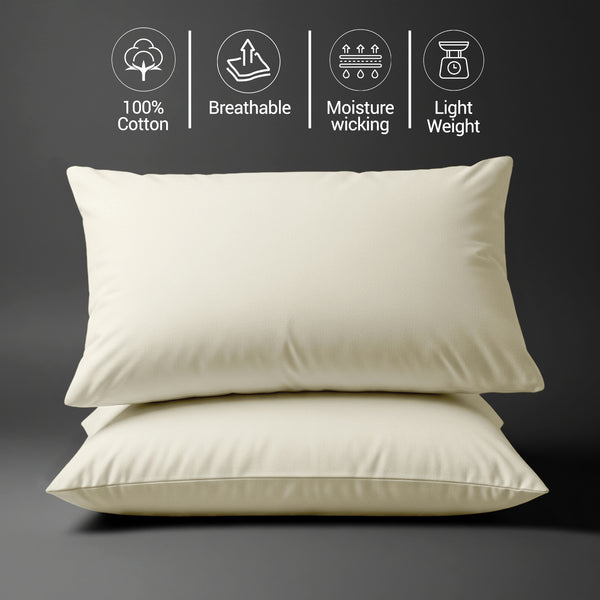 Percale 100% Cotton Pillowcases (2PC)