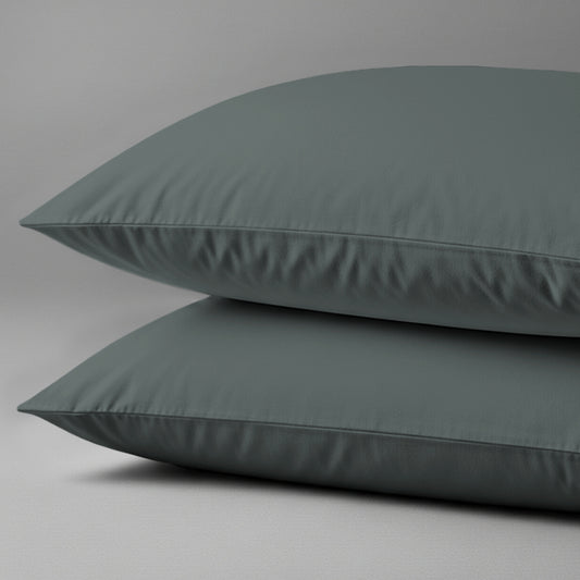 Pizuna Linens dark grey luxurious 800 thread count 100 percent cotton pillowcases 2 piece housewife