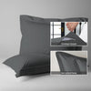 600 thread count dark grey envelope closure pillowcases oxford standard style secure fit skin friendly cotton with 5cm frame
