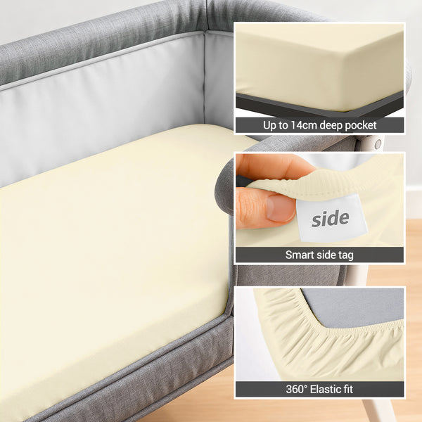 Premium 400 Thread Count 100% Cotton Crib Travel Fitted Sheet